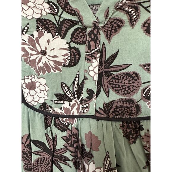 LOFT Floral Blouse V-Neck Long Sleeve Elasticized Cuffs Feminine Size XS - Picture 2 of 6